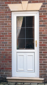 Gloss white part panelled door. An excellent rear door.